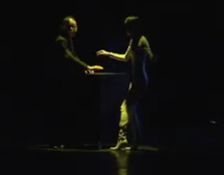 Video of Josef Fung's Interactive Light Sensor Computer Music performed four hands with a Supermodel
